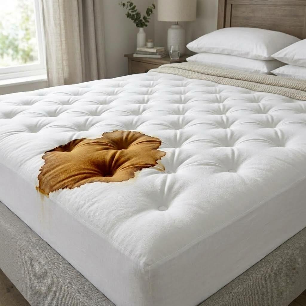 Before — Quilted Mattress Sweat & Stain Extraction